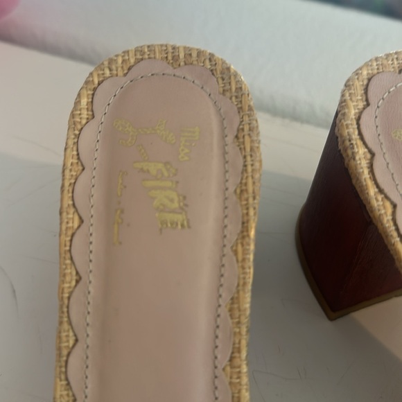 Miss L-Fire straw heel slides 38 7 - Picture 5 of 9
